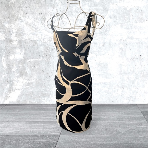 debenhams Dresses & Skirts - DEBENHAMS DEBUT BLACK WHITE MIDI DRESS size 8